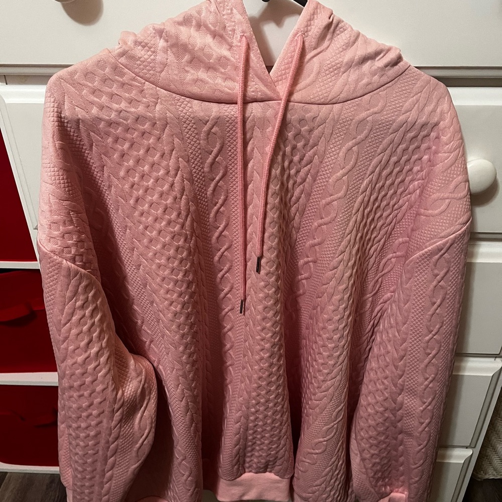 Cozy Pink Textured Hoodie